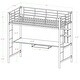 preview thumbnail 5 of 5, Walker Edison Abner Twin Metal Loft Bed with Desk - White
