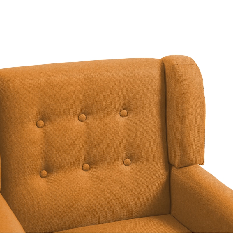 Modern Upholstered Faux Leather Tufted Armchair Linen Accent Chairs
