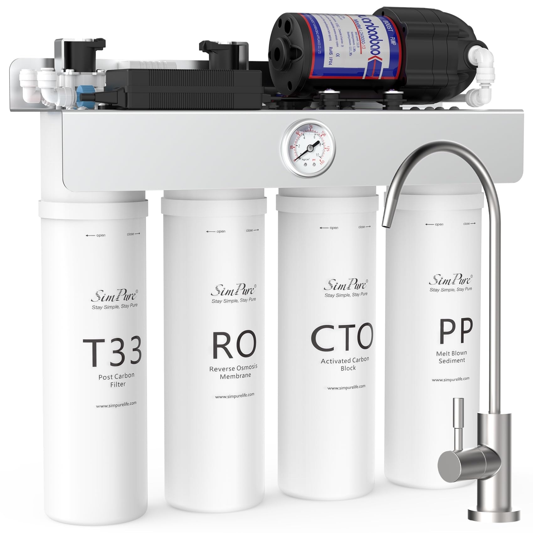 Tankless UV Reverse Osmosis System, NSF/ANSI 58 Certified, RO Water Filter System Under Sink 400 GPD, 8 Stage Water Filtration
