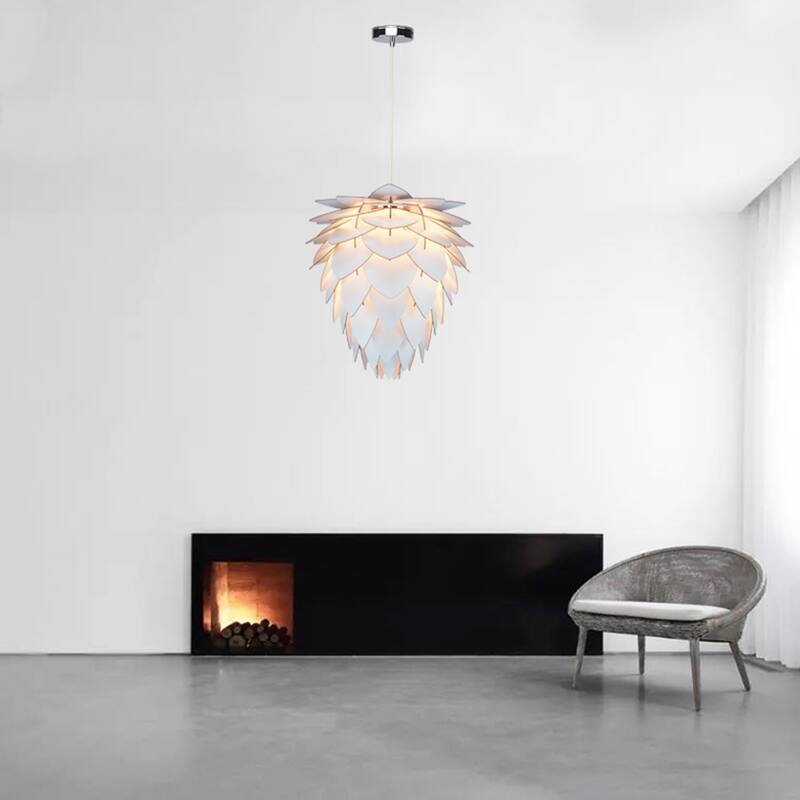 1 Light White Artichoke Shape Pendant