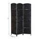 preview thumbnail 11 of 15, HomCom 6' Tall Wicker Weave Three Panel Room Divider Privacy Screen - Black Wood