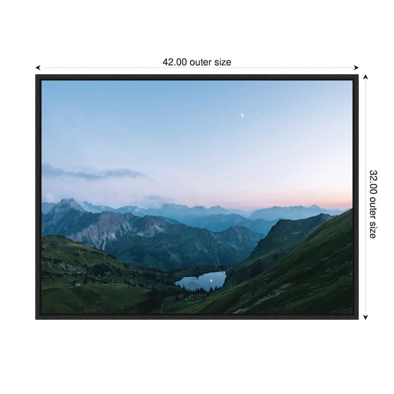 Kate and Laurel Sylvie Moonrise over the Mountain Lake in the German Alps Framed Canvas by Michael Schauer