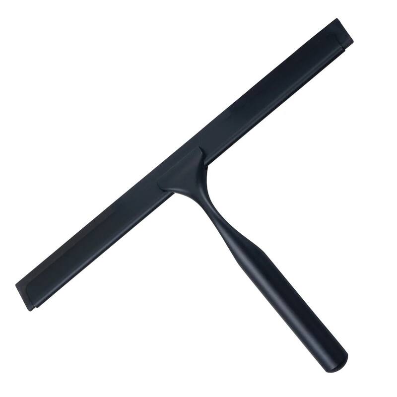 Matte Black Stainless Steel Window Bathroom Cleaning Squeegee - 10"