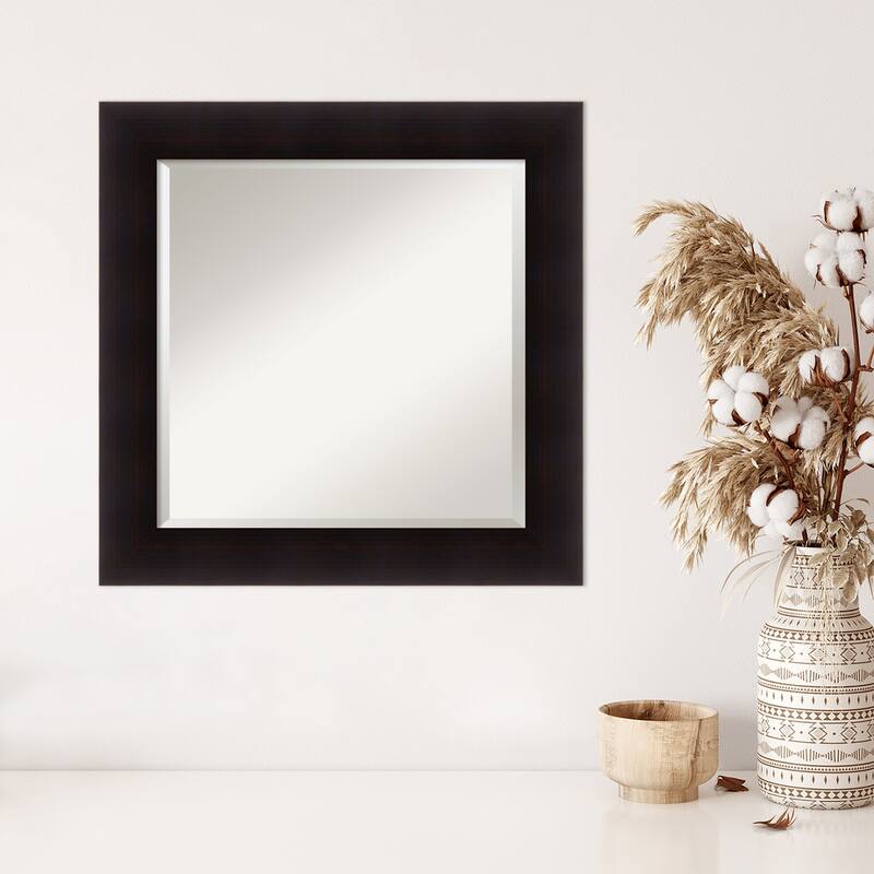 Beveled Wood Wall Mirror - Portico Espresso Frame