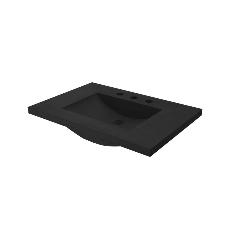 Palomar 30-inch NativeStone Bathroom Sink - Charcoal - Three Faucet Holes