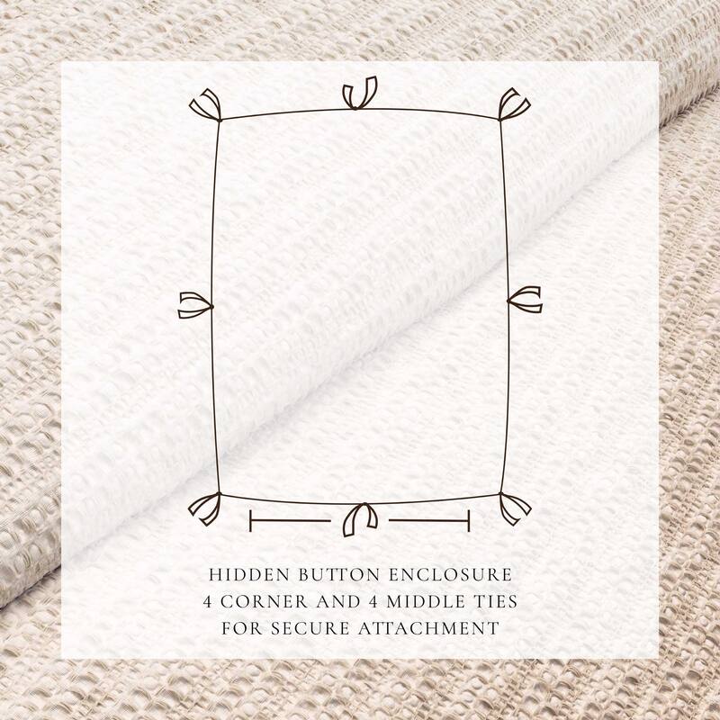 Linery & Co. Cotton Reversible Waffle Weave / Percale Duvet Cover Set