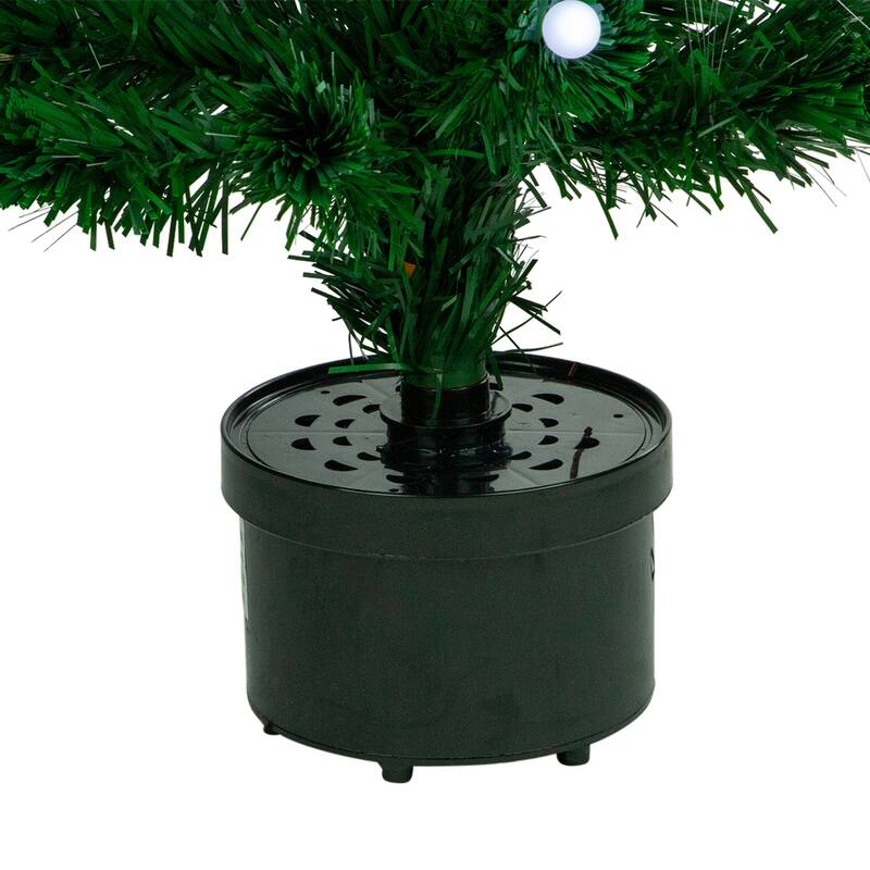 3' Pre-Lit Color Changing Fiber Optic Artificial Christmas Tree with Balls