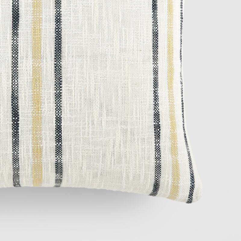 Yarn-Dyed Cotton Decor Throw Pillow in Framed Stripe