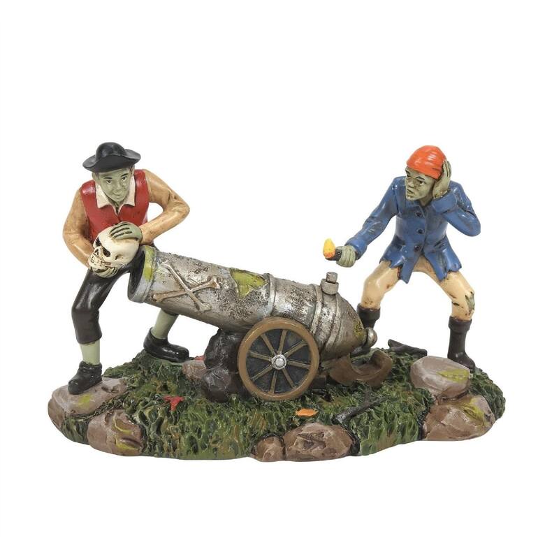 Snow Village Explosive Skullduggery Halloween Tabletop Decoration