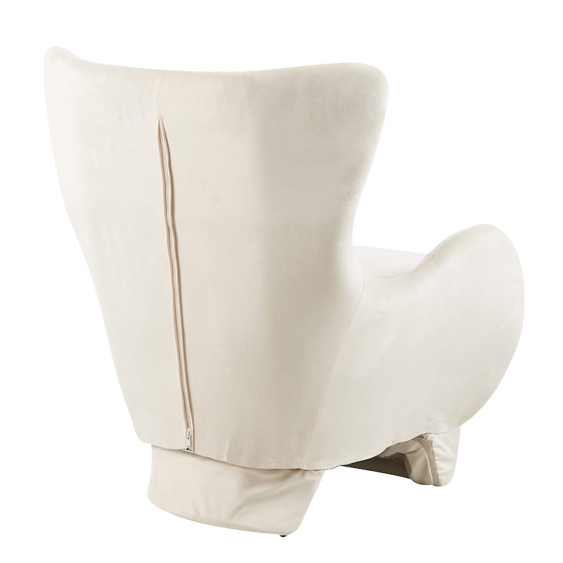 Furniture Style 2 in 1 Pet Friendly Modern Velvet Lounge Chair, Upholstered Back Accent Chair