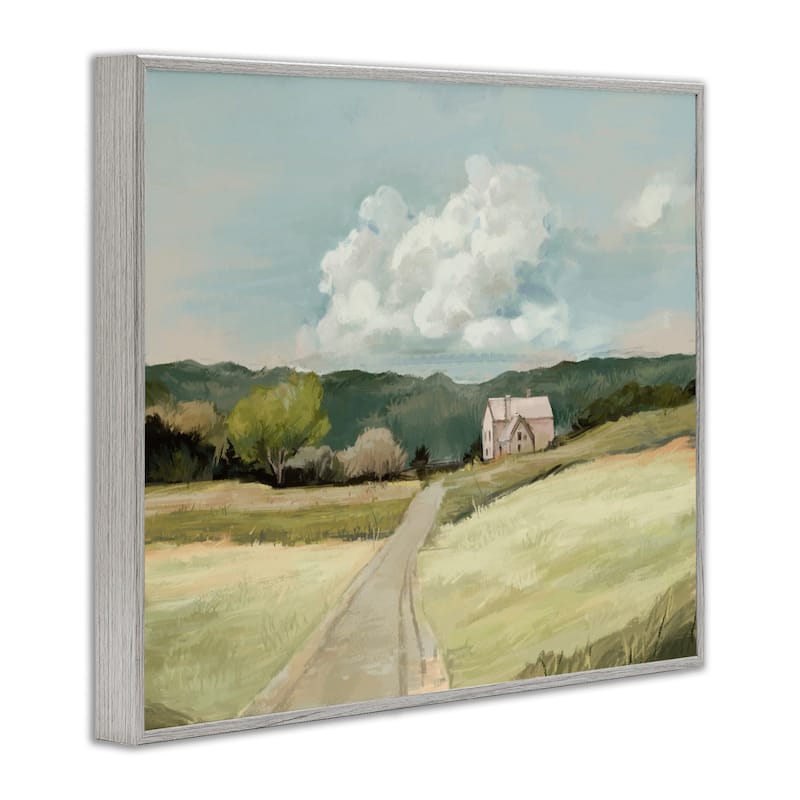 Stupell Road Leading Home Countryside Mountain Landscape Framed Giclee Texturized Art by Ziwei Li