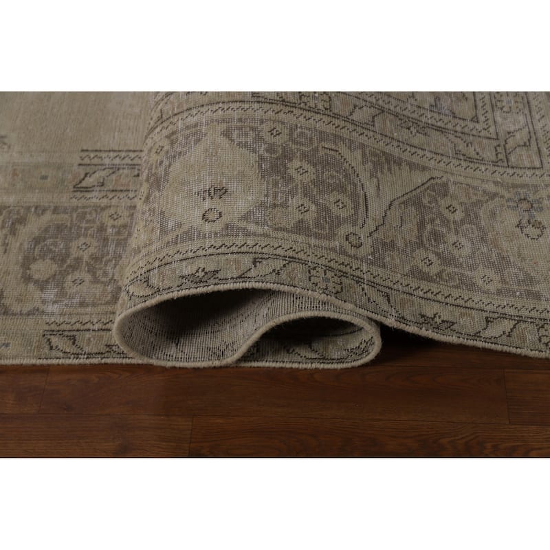 Traditional Medallion Tabriz Persian Vintage Wool Carpet - 9'7" x 12'7"