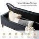 preview thumbnail 7 of 38, Zona 59"W Traditional Faux Leather Tufted Upholstered Storage Bench With Soild Wood Legs and Nailhead Trim By HULALA HOME