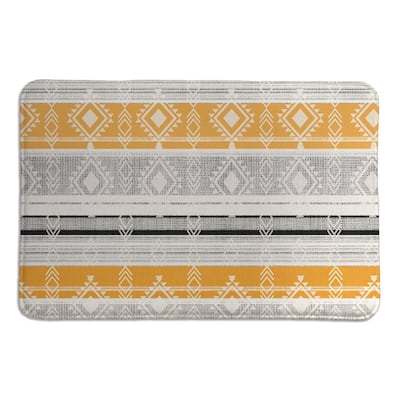 Laural Home Sierra Black and Mustard I Memory Foam Rug