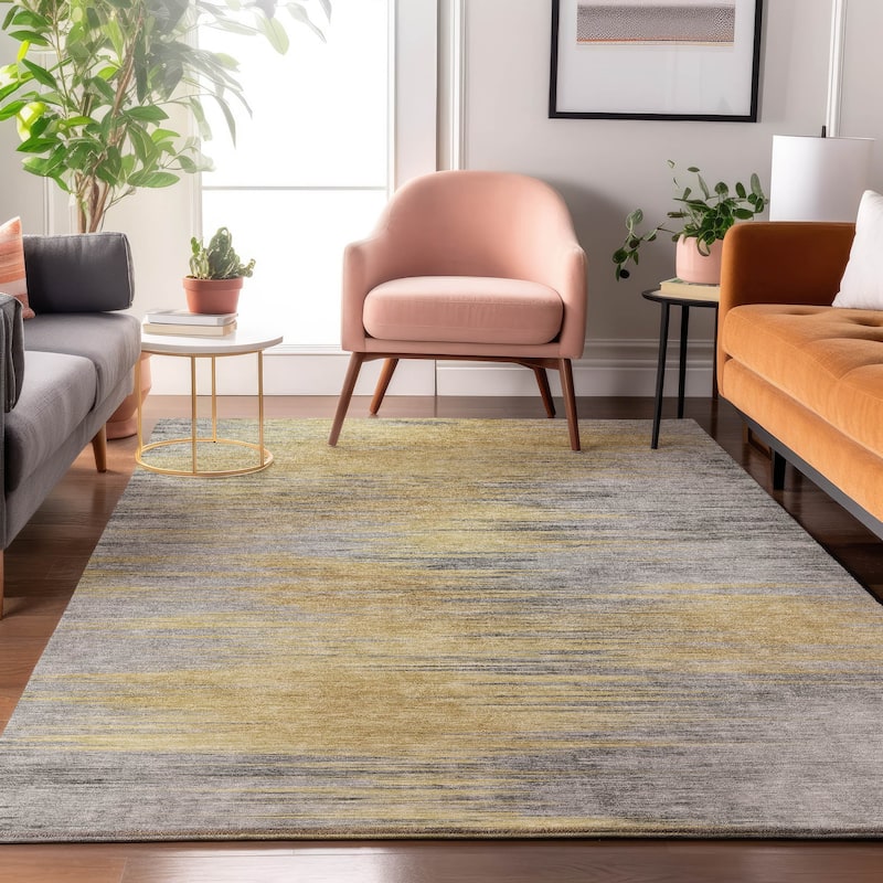 Premium Washable Super Soft Modern Ombre Mayfield Rug - Gold - 9' x 12' - Rectangle