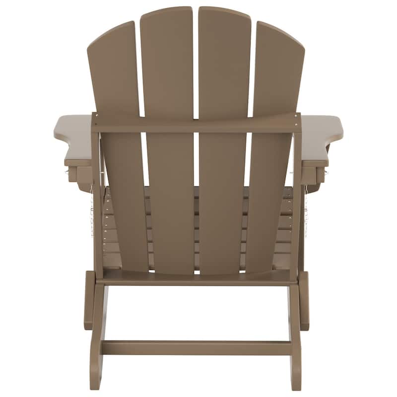 Polytrends Laguna Hdpe All Weather Outdoor Patio Foldable Adirondack Chairs With Ottomans (5-Piece Set)