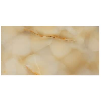 Splendor 24x48 Miele Porcelain Large Format Onyx Wall and Floor Tile (15.5 sq ft/case) - 2 Pack