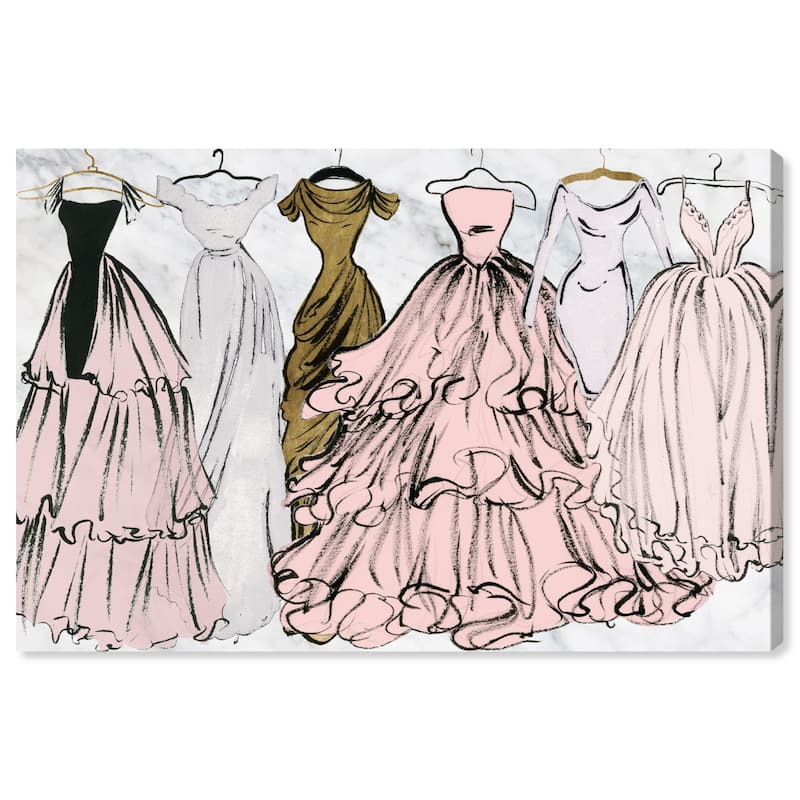 Wynwood Studio Canvas Fashion and Glam Pastel Spring Gala Basics Pink and Pastel Pink Glam Wall Art Canvas Print