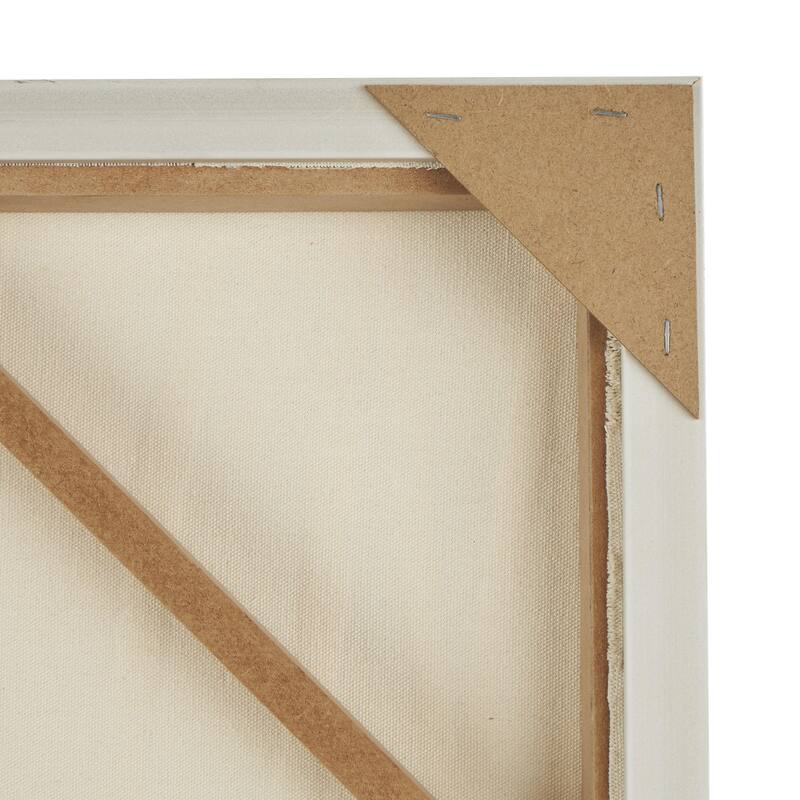Wooden Abstract Vertical Line Living Room Framed Wall Art with Brown Wooden Frame - Beige - Roche River Decor