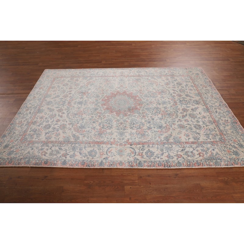 Floral Abstract Oriental Area Rug Hand-Knotted Wool Carpet - 5'3"x 7'6"