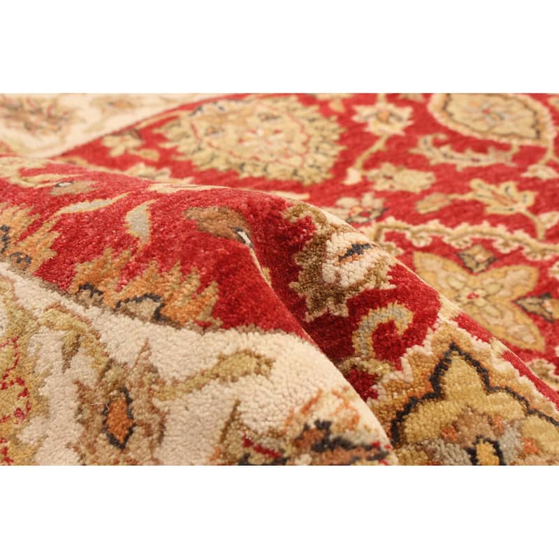 ECARPETGALLERY Hand-knotted Jamshidpour Red Wool Rug - 3'11 x 3'11
