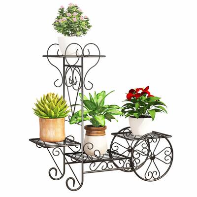 4 Tier Plant Stand - Steel Multiple Tier Flower Pot Holder