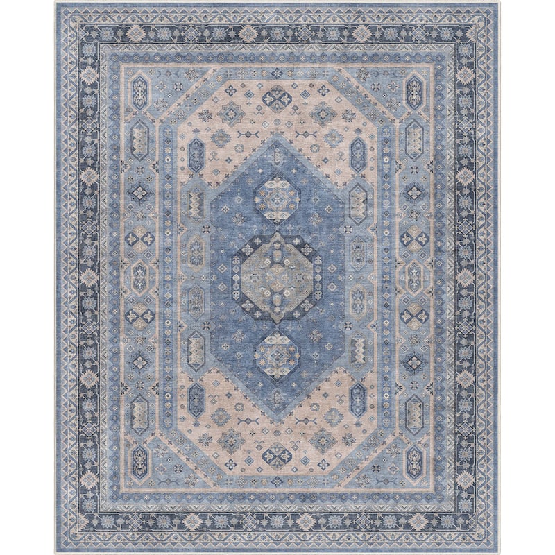 Well Woven Apollo Nicosia Medallion Flat-Weave Machine Washable Area Rug