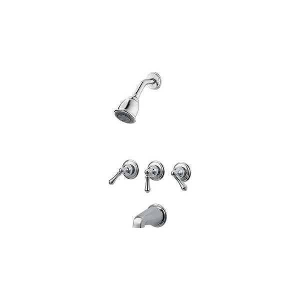 Pfister LG01-81B Pfirst Series Tub and Shower Trim Package with Multi Function Shower Head - Polished Chrome