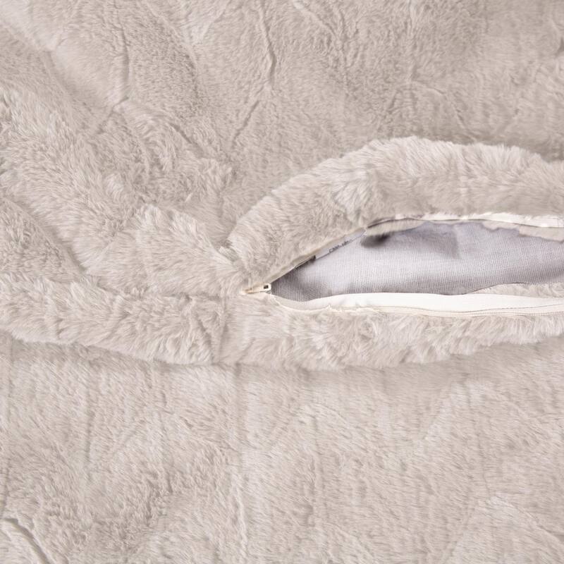 Allan Andrews Scroll Puff Rocker with Titanium Frame, Angora Collection