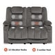 preview thumbnail 10 of 58, MCombo Power Reclining Loveseat Sofa with Heat and Massage, Fabric PR648