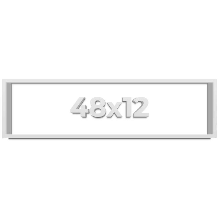 48x12 Shadow Box Frame White | 2 Inches Deep Real Wood Contemporary