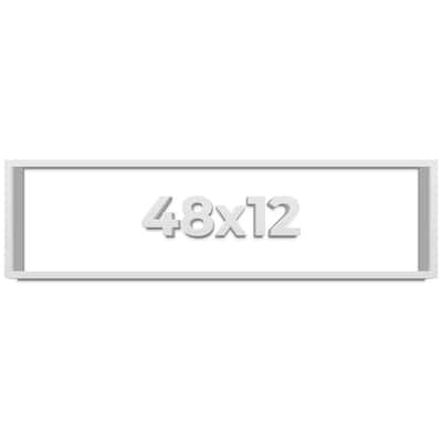 48x12 Shadow Box Frame White | 2 Inches Deep Real Wood Contemporary