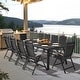 preview thumbnail 38 of 39, 9/11/13-Piece Luxury Outdoor Dining Set All-Weather Aluminum Patio Furniture Foldable Chairs 11PC-93.9in - Black