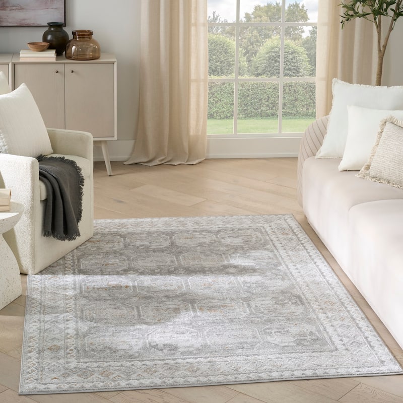 Nourison Dekor Indoor only Moroccan Area Rug - Grey - 5'3" x 7'