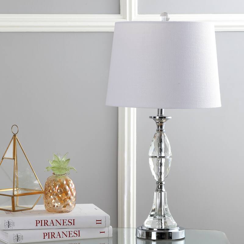Cole 25.5" Crystal LED Table Lamp, Clear/Chrome (Set of 2) by JONATHAN Y