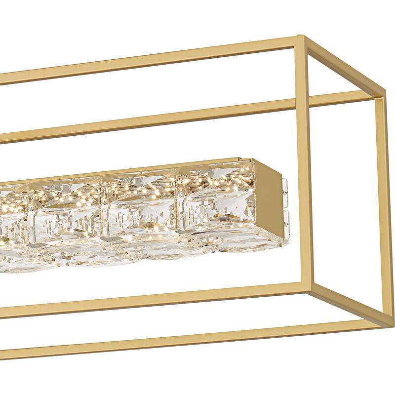 Dazzle Integrated LED Soft Gold Linear Chandelier