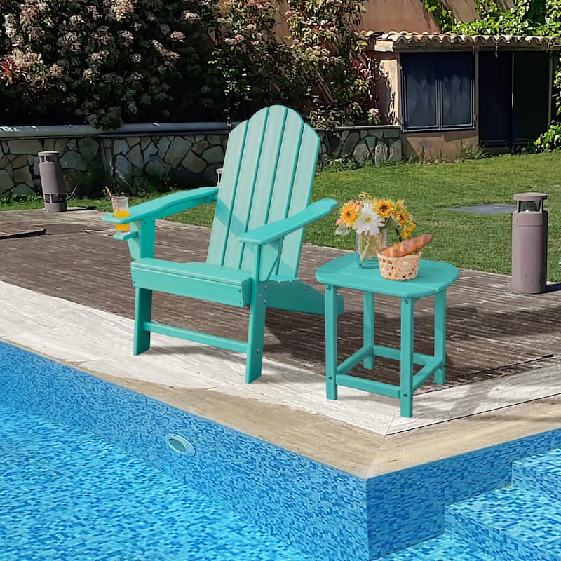 Costway Patio Adirondack Chair Weather Resistant Garden Deck W/Cup