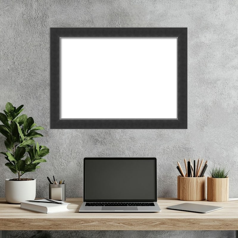 Amanti Art Corvino Black Narrow Framed Dry Erase Magnetic Board
