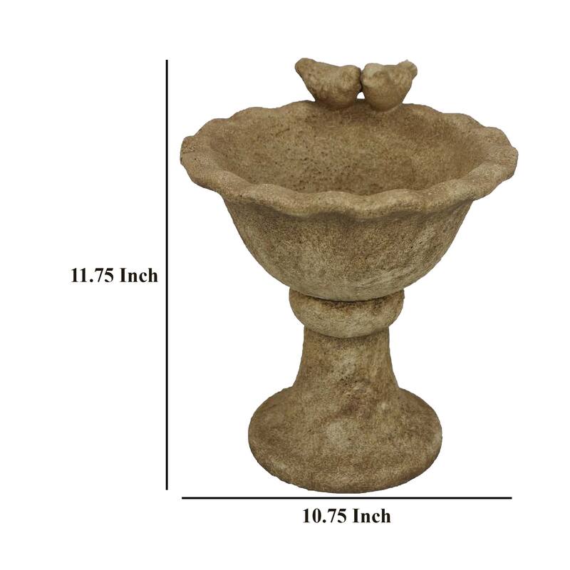 Ivina Bird Bath Feeder, Brown Terracotta, Cute Decorative, 12 Inch