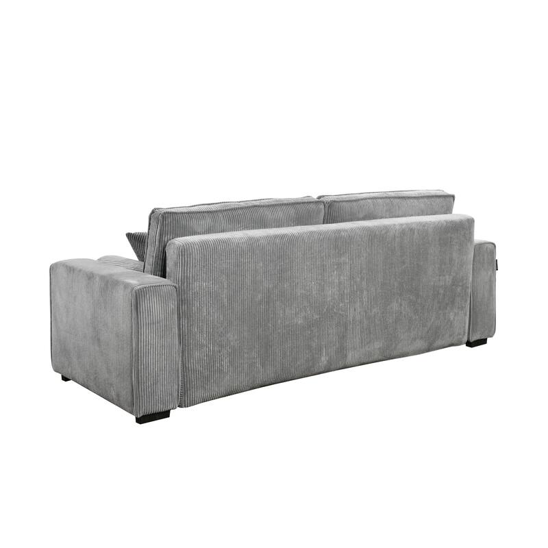 Roomfitters 91 Inch Sofa Bed with Storage, Modern 3 Seater Convertible Couch for Small Spaces, Living Room and Apartment, Grey