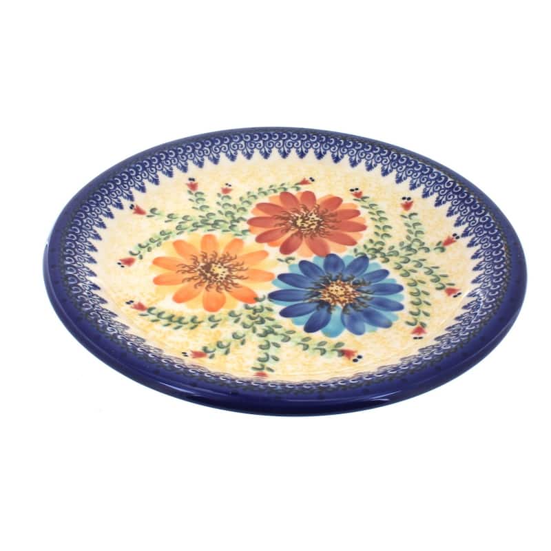 Blue Rose Polish Pottery Vena Dinner Plate - Autumn Burst
