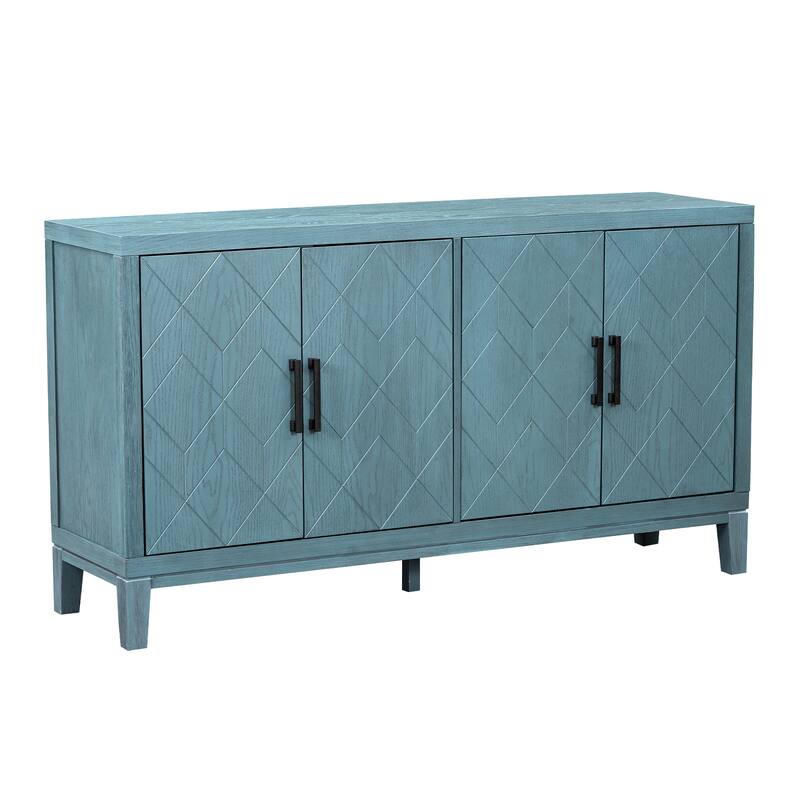 4-door Retro Sideboard with Adjustable Shelves