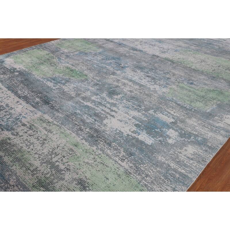 Contemporary / Abstract Area Rug Handmade Oriental Wool Carpet - 9'0" X 12'0"