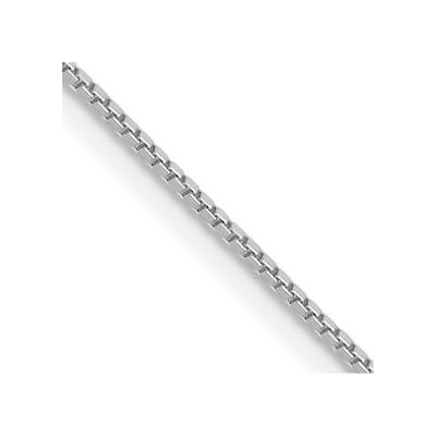 Curata 10k White Gold 0.8mm Solid Box Chain Necklace (Lobster) Options: 16 18 20 22 24 30