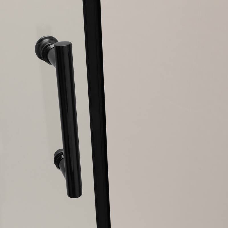 Shower Door 48" W x 76"H Single Sliding Bypass Shower - Black