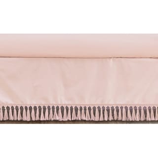 Pink Boho Bohemian Girl Crib Bed Skirt - Solid Blush Shabby Chic Princess Luxurious Luxury Elegant Vintage Designer Boutique