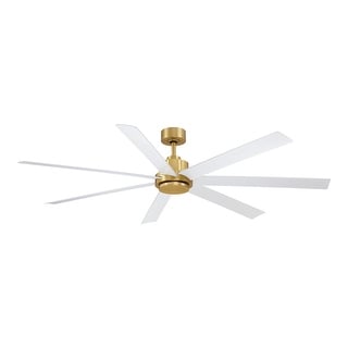 Fanimation Pendry 72 inch Indoor/Outdoor Smart Ceiling Fan with Remote - Brushed Satin Brass & Matte White