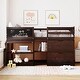 preview thumbnail 1 of 46, Stylish & Fun Design Low Loft Bed with Shelves, Drawers, Desk and Blackboard, Twin Size Espresso