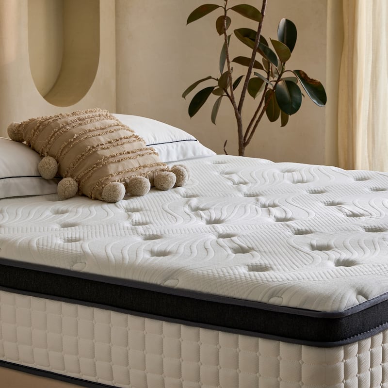 Comfort Medium Firm Gel Memory Foam Hybrid CertiPUR-US Motion Isolation 12 in. Mattress - White - Full XL