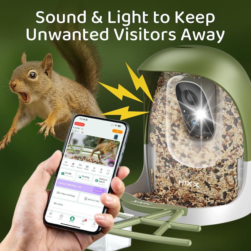 Smart Bird Feeder with Camera 2K HD Live